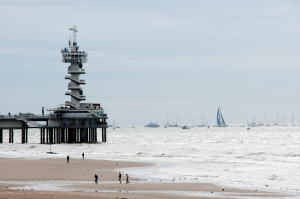 Volvo ocean komt aan in Scheveningen